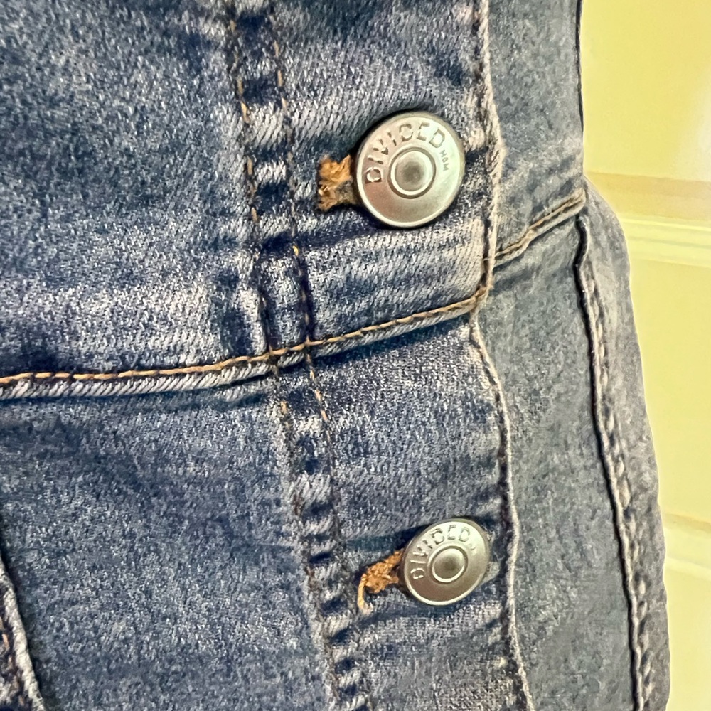 H&M Divided denim jean dress sleeveless buttons small concert wear - Picture 6 of 11
